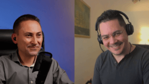 Alexandre Nevski and Konrad Jeleń discussing AI and digital transformation.